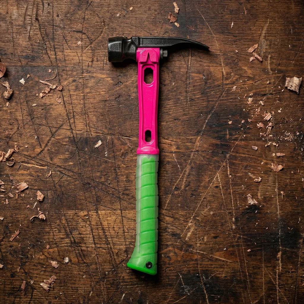 15oz M1 Pink & Green Titanium Framing Hammer