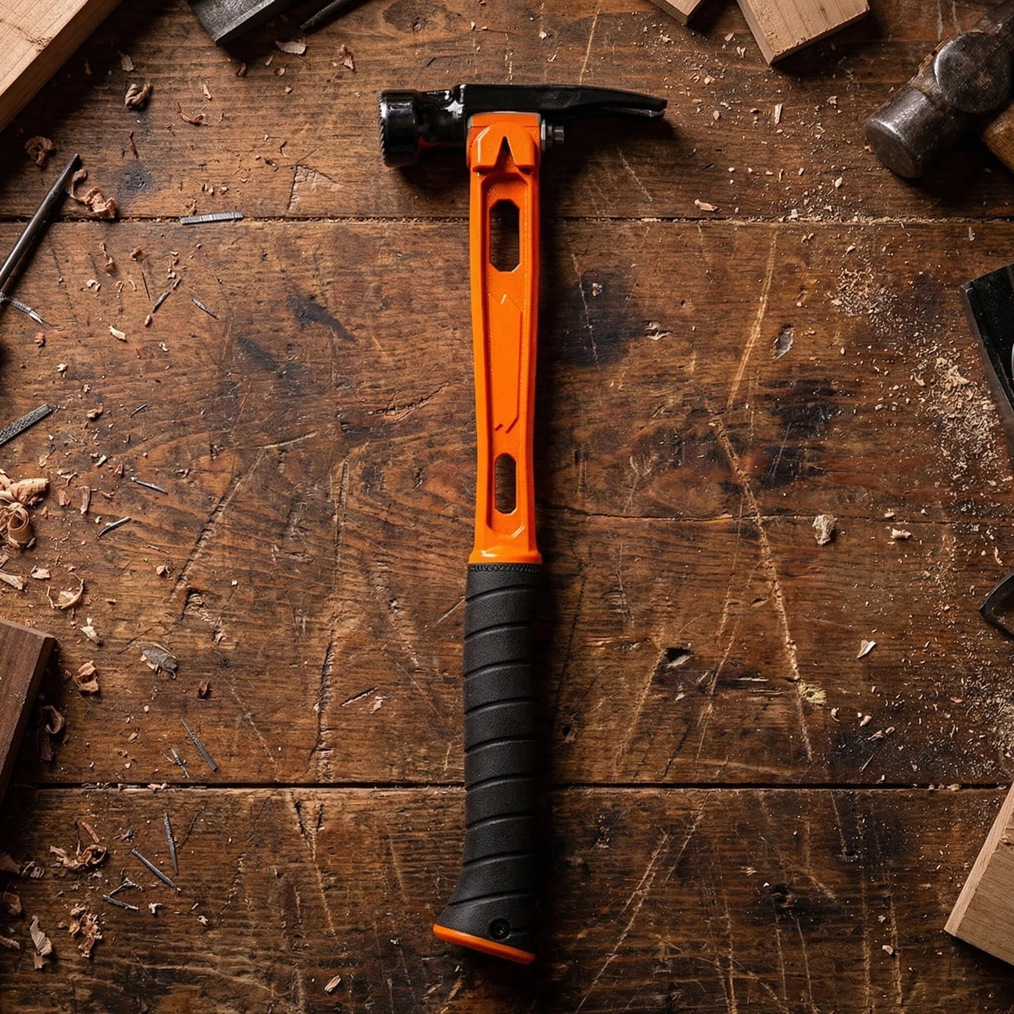 15oz M1 Orange & Black Titanium Framing Hammer