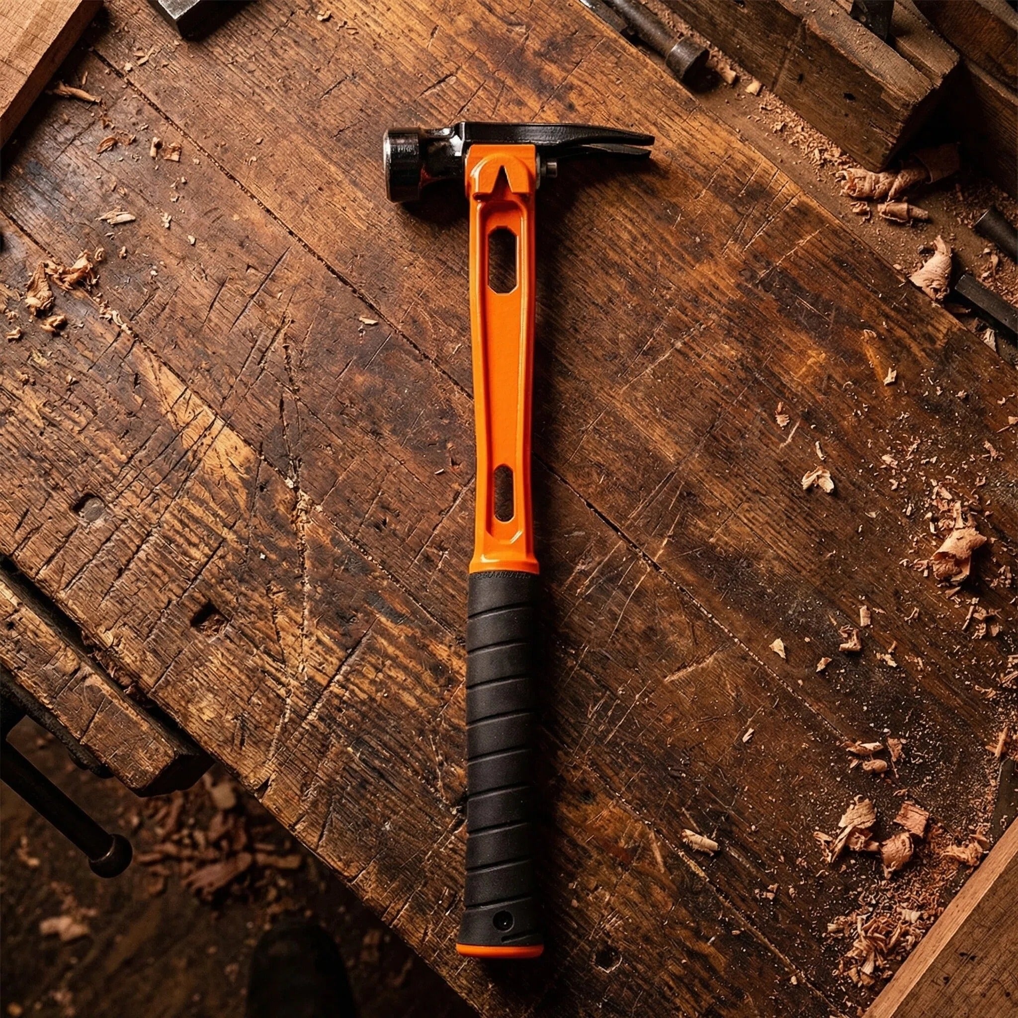 15oz M1 Orange & Black Titanium Framing Hammer